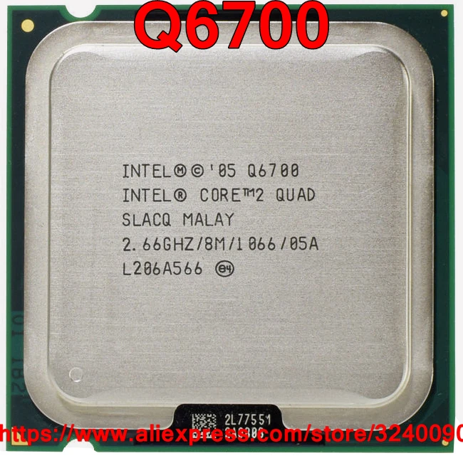 Processador intel quad core 2, processador intel quad q6700 original 2.66ghz/8m/1066mhz, soquete quad-core 775 frete grátis