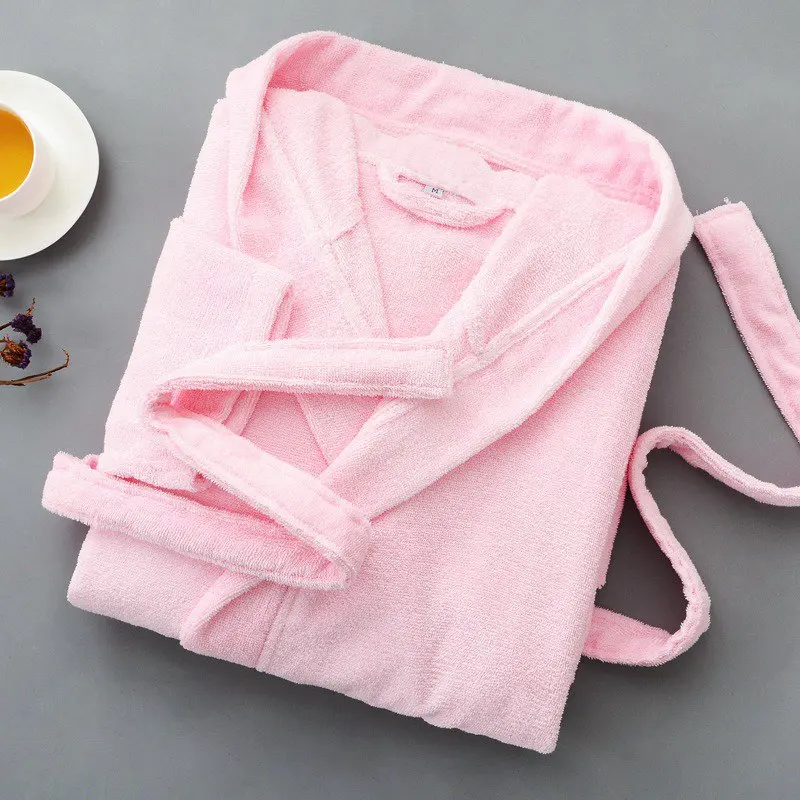 

Women's Hooded Bathrobe Thick Robes Soft Towel Fleece Warm Long Bathrobe Kimono Sleepwear Nightgown Winter Spa Robe With Pocket