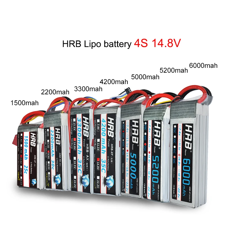 

HRB RC Lipo 1S 2S 3S 4S 5S 3.7V 7.4V 11.1V 14.8V 18.5V Battery 1500mah 2200mah 3300mah 4200mah 5000mah 5200mah 6000mah 10000mah