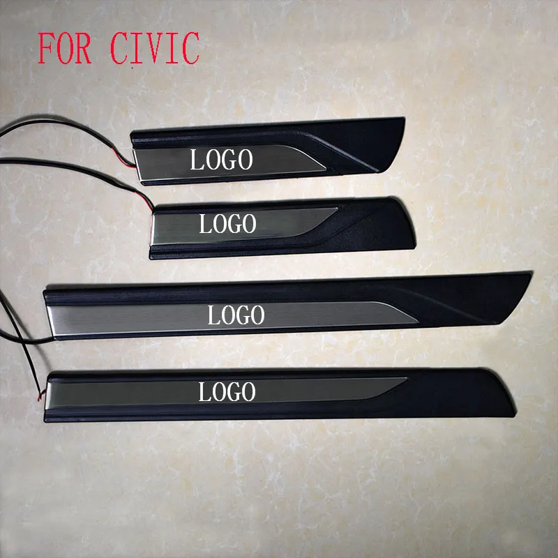 

Car Styling FIT for HONDA CIVIC 2016 2017 LED Door Sill Scuff Pedal Door Step light Welcome Pedal Automobile Accessories
