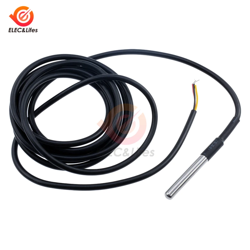 DS18B20 DS18S20 NTC Thermistor Temperature Sensor Waterproof Probe Cable Stainless steel package 10K 1% 3950 Digital temp sensor