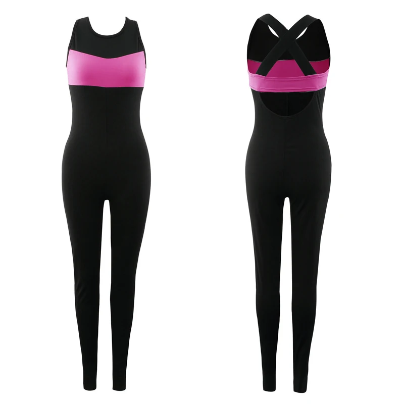 Fitness Yoga Set Sport Suits Women Tracksuits Backless Sportswear Leggings Running Tights Jumpsuits Sports Workout Gym Clothing