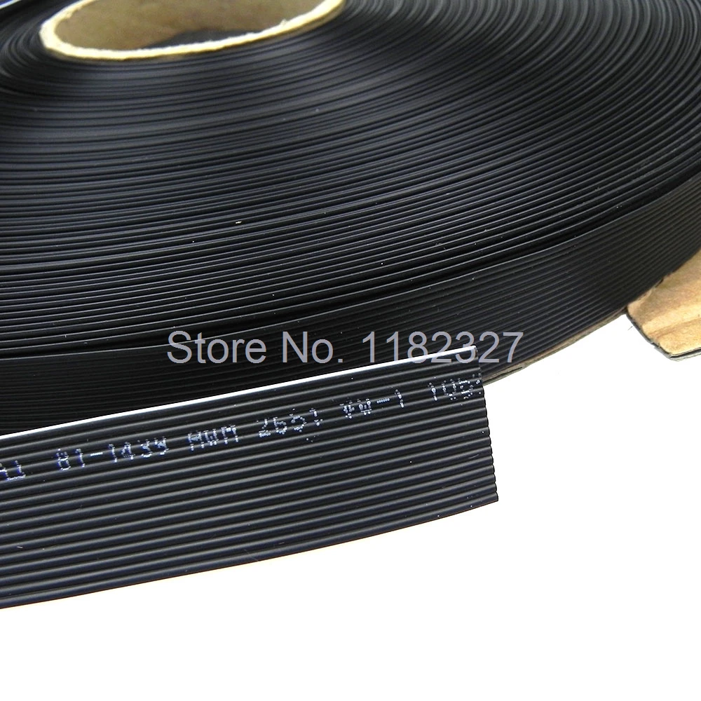 (5 meters/lot) UL2651 16 ways 1.27MM pitch ribbon cable Flat black Color Flat Ribbon Cable 16Pin black color