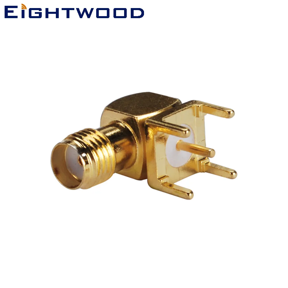 

Eightwood 5PCS SMA Jack Female RF Coaxial Connector Adapter Right Angle PCB Mount for Base Station Antenna Aerial Telecom PC/LAN