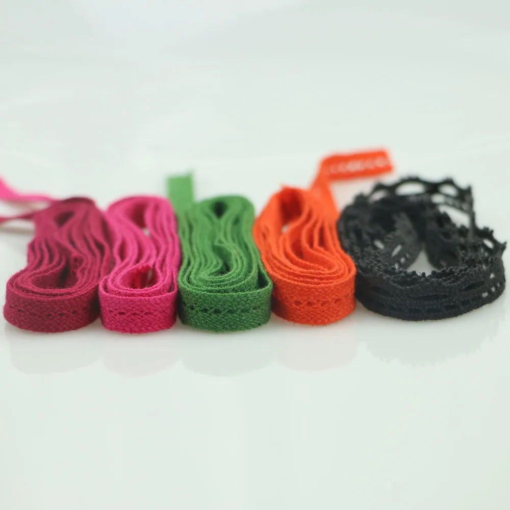 20 YARD Thin Lace Ribbon Macarons Color Cotton Lace Trim Wedding Decoration Scrapbooking  Lace Fabric 1 CM DOG TEETH 1092