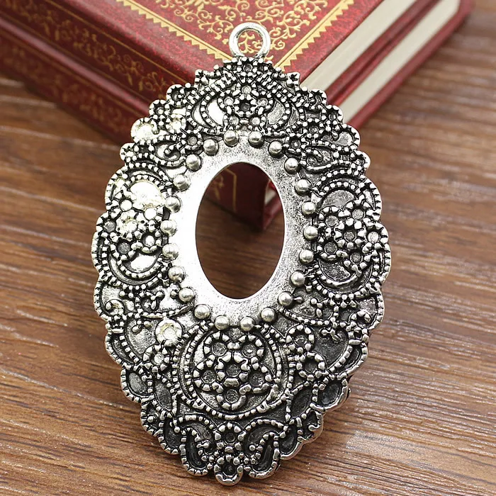 Fit 18x25mm Cabochons  Antique Silver/Gold Cameo/Glass Frame bezel Settings Tray Blank DIY Accessory Making 3pcs/lot K02601