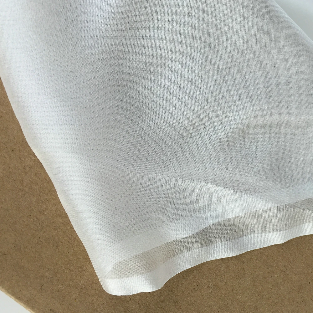 100% Mulberry Silk Chiffon Fabric Pure White Use Silk dress Silk Scarf Wedding Dress 6 to 12 momme