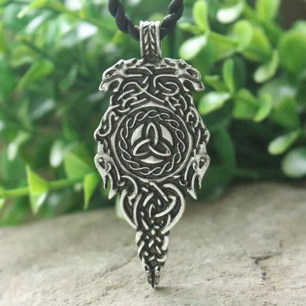 lanseis 10pcs viking symbol pendant celt wolf pendant necklace