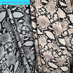 Good Chiffon Fabric for Scraf, Soft Chiffon Fabric, Snake Pattern Printed, Immitate Silk, DIY Dress,Toy Decoration,150cm