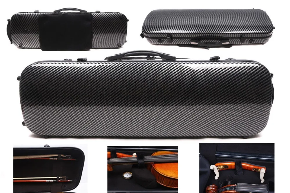 Yinfente 4/4 Violin Case Carbon Fiber High strength load-bearing 200KG Black White Red Black Code lock Oblong Case