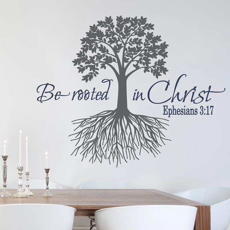 Ephesus 3:17 Bible verses Spanish vinyl wall stickers Christian living room bedroom decorative wall stickers 2SJ38