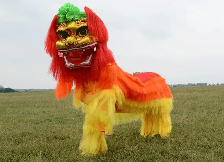 Hot selling 2-person Lion Dance Costume Equipment Northern Performance Lion Dance Costume  Double persons design