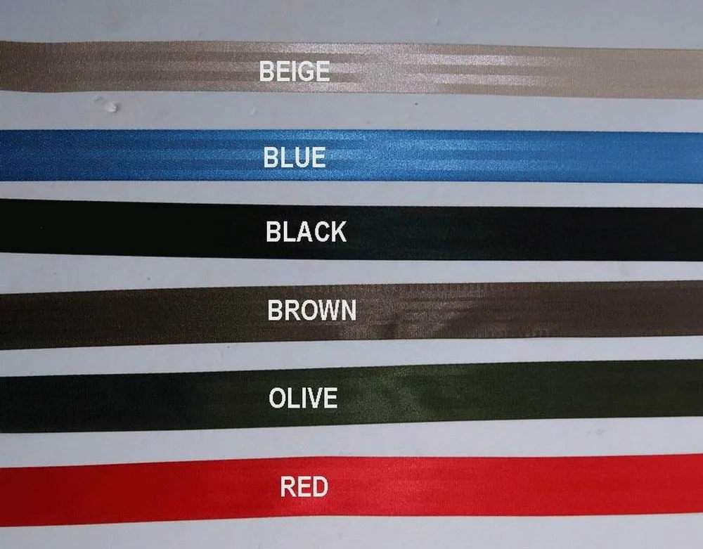15 meter Roll Seat Belt Webbing Safety Strap11 Colors  48mm Wide 5 Bars