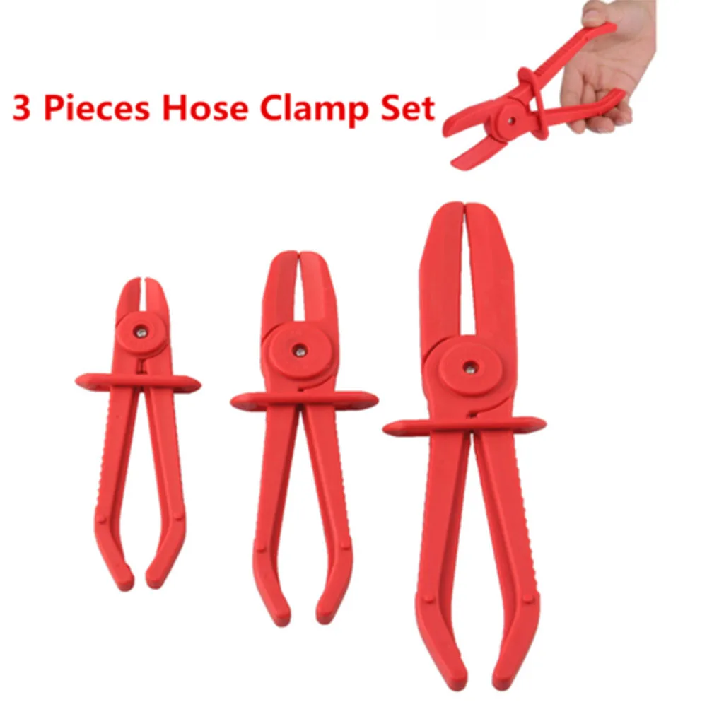 3 Pieces Red Plastic  Hose Clamp Set For sealing the hoses lines from 1/2 