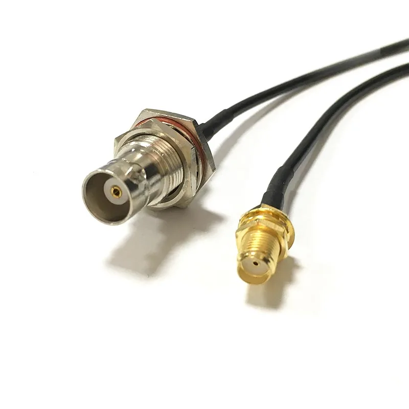 Kabel Coaxial Modem BNC Female Jack Nut Switch SMA Female Jack Nut Konektor RG174 Kabel 20CM 8 Inci Adapter Jumper RF Pigtail