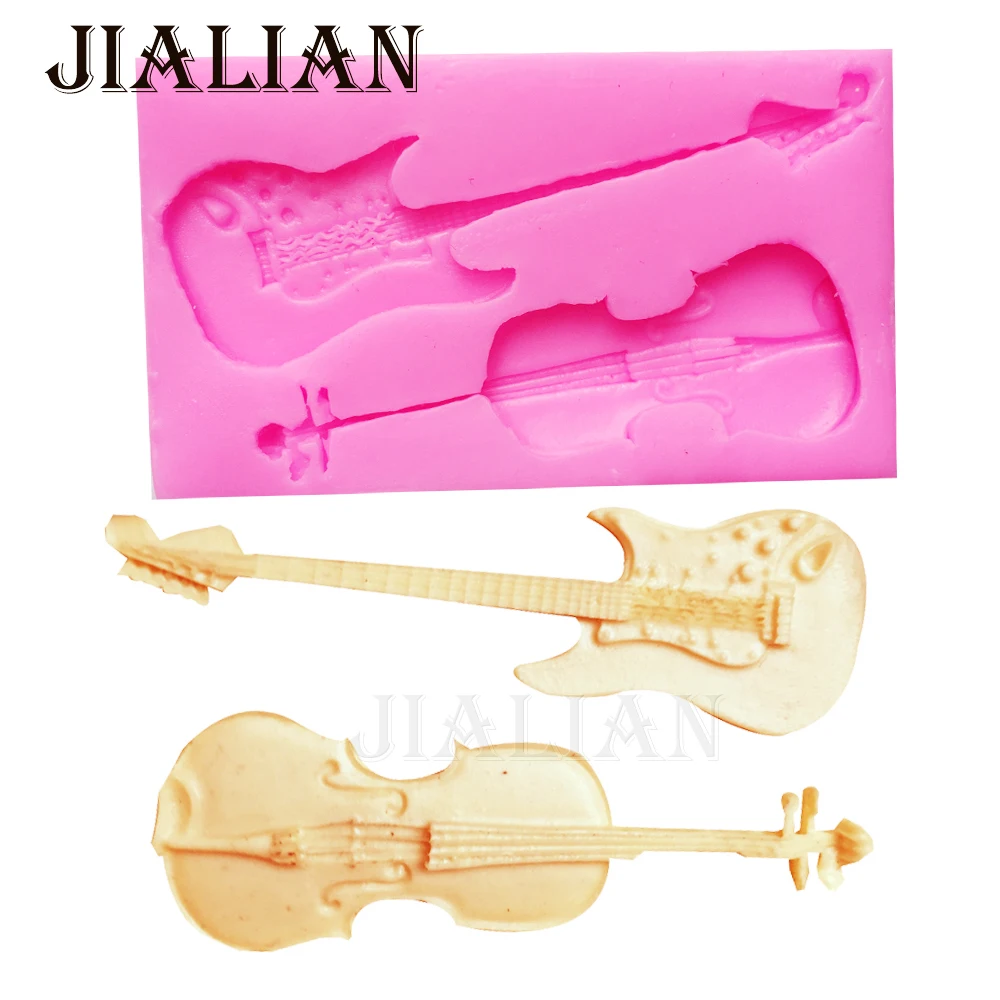 Lute silikon form Piano music fondant decoration silicone mold DIY Cake Decorating Tools Baking mould  T0983