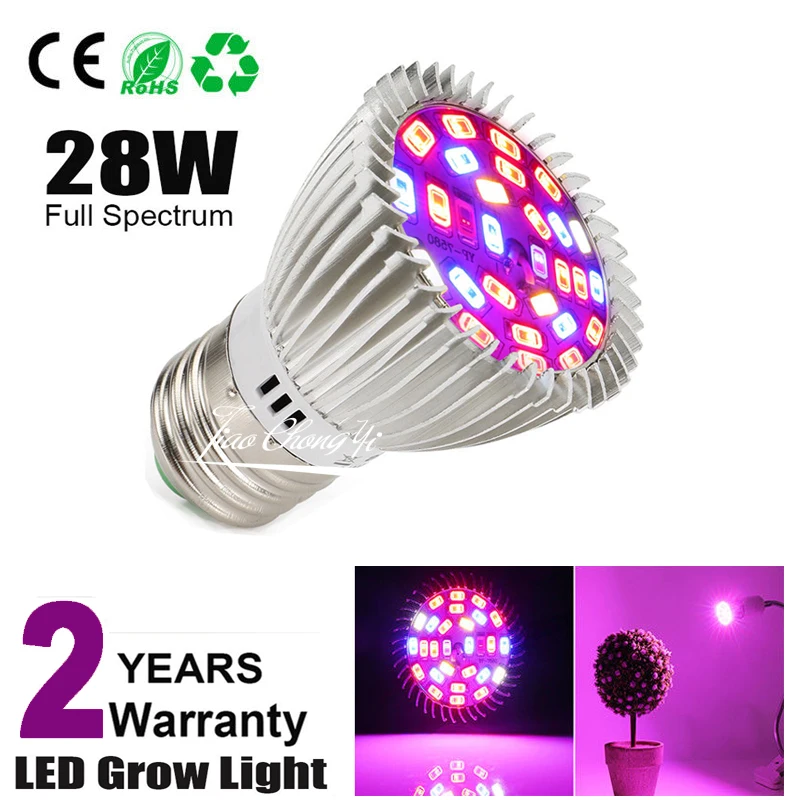 

4PCSx E27 /28W 85v-265v LED Plant Grow Light Hydroponic Full Spectrum Growing Lamp