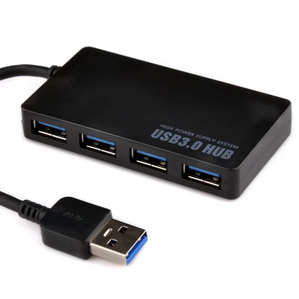 1 Piece SuperSpeed 5Gbps 4 Port USB 3.0 Hub USB Splitter Adapter Port For Laptop PC Computer Peripherals Accessories - Black