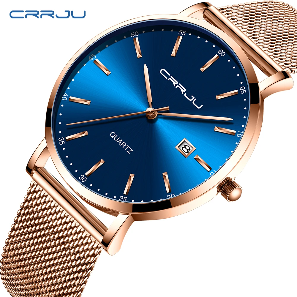 CRRJU reloj de pulsera de mujer de lujo a la moda Casual a prueba de agua de cuarzo para mujer relojes de vestir de regalo reloj de amante