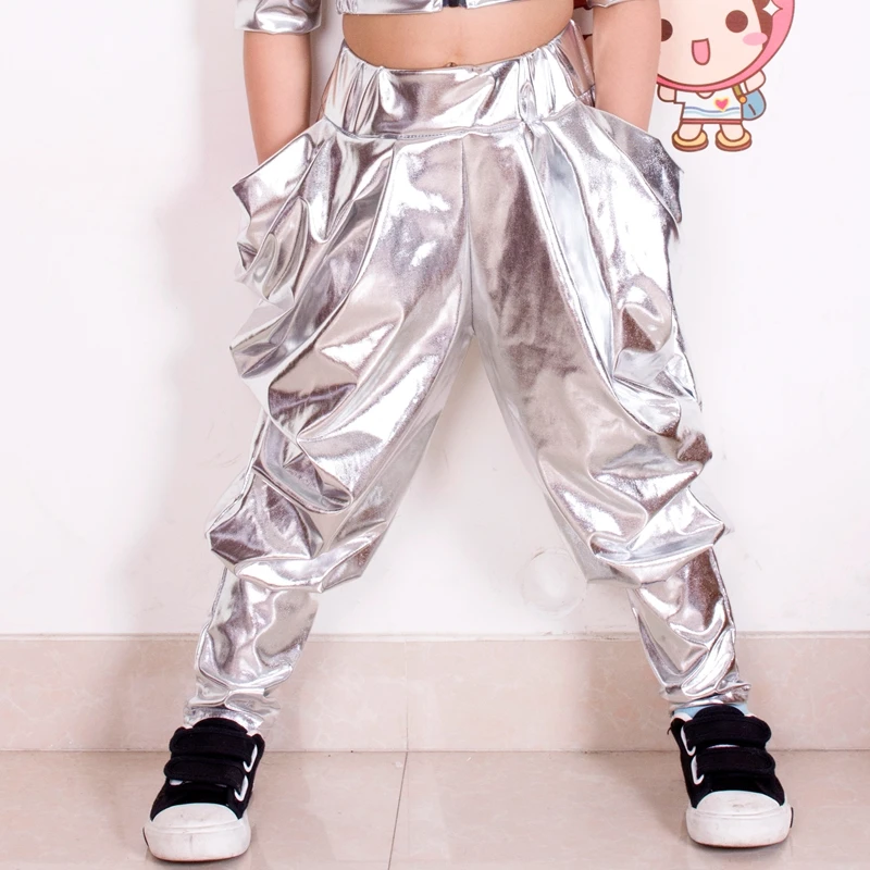 2021 Kids Adult Harem Hip Hop Dance Pants Children's Clothing Sweatpants Performance Baby Silver Jazz Skinny Trousers