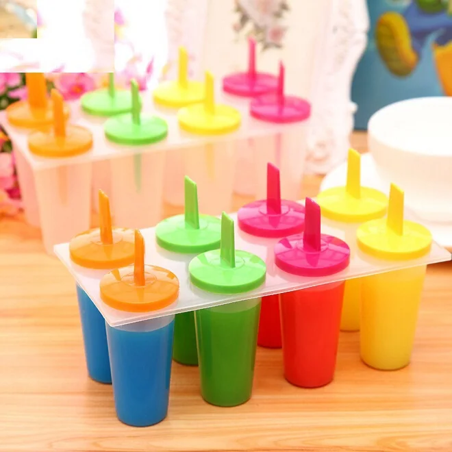 

8PCs Ice Lolly Cream Maker Form Pop Pops Mould Popsicle Molds Yogurt Ice Box Fridge Frozen Treats Freezer Ice Cream Tools ss924