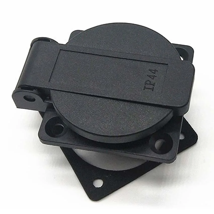 1pcs Blue Black 2P+E 20A Brazil Outdoor Waterproof Industry Power Socket Wall Wiring AC Receptacle Panel Outlet 50*50mm IP44