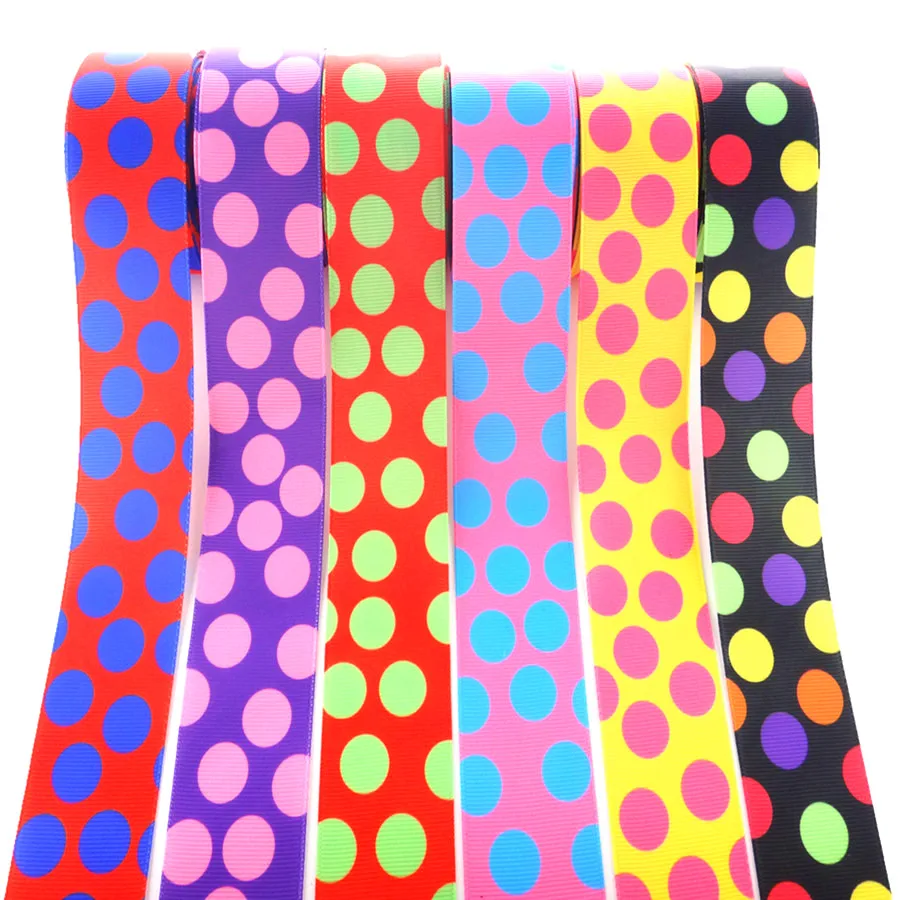 1,5" 38 mm 10 Yards Grossegrainbänder mit Polka-Dot-Muster, DIY-Material für handgemachte Haarschleifen, MD19012601 – Detail 2