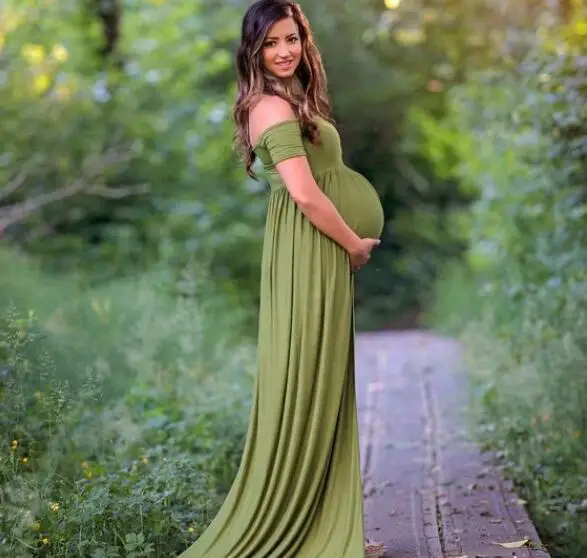 

Maternity Dress maternity photography prop maxi gown pregnant women cloth pajamas lace nightgown Dress Fancy baby shower dress