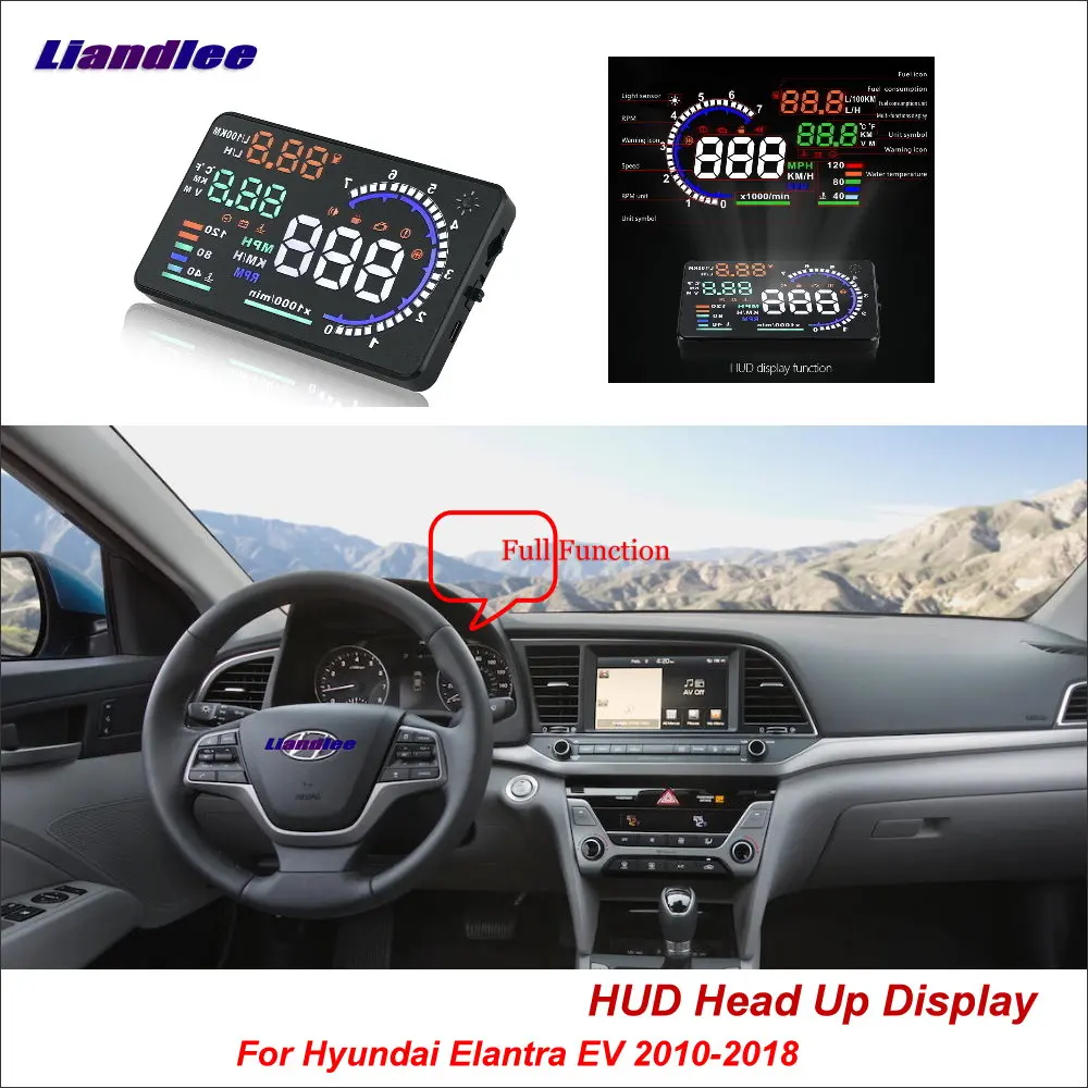 

Автомобильный проектор HUD для Hyundai Elantra EV 2010-2018, цифровой проектор, экран OBD, детектор расхода топлива