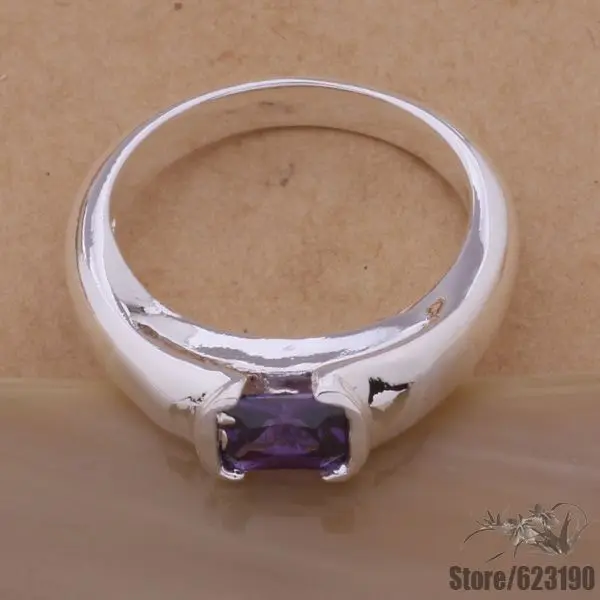 AR121 Silver Plated ring, Silver Plated fashion jewelry, costly annulus inlaid purple stone /dwyamofa fjkaoara