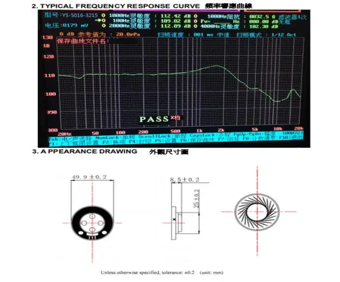 50mm 스피커 유닛 베이스 유닛 32 옴 2 개