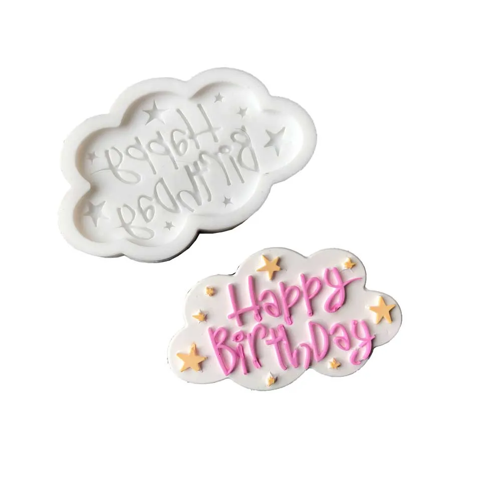 

Happy Birthday Letter Fondant Cake Silicone Mold Chocolate Candy Molds Cookies Pastry Biscuits Mould Baking Cake Decoration Tool