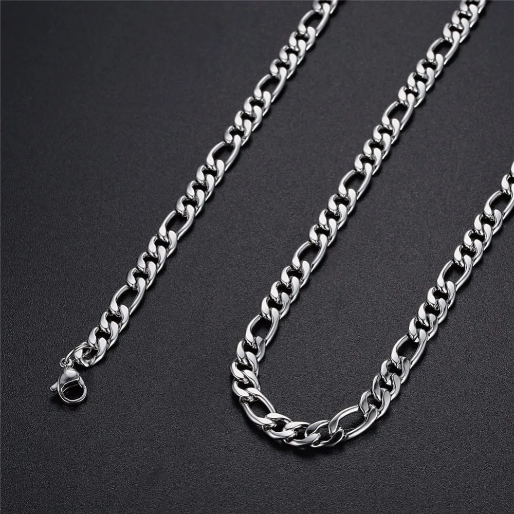 4MM stainless steel 3:1NK Figaro chain necklace size 50/55/60/70CM fashion cool men jewelry wholesale low price drop shipping