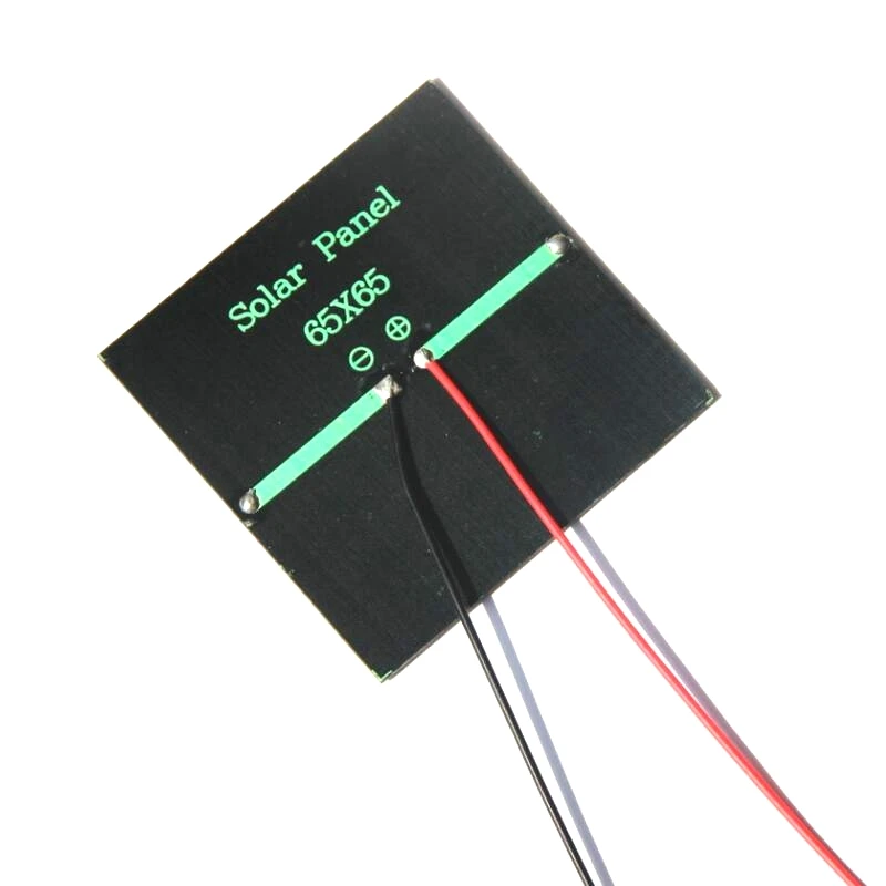 BUHESHUI 5.5 فولت الخلايا الشمسية 0.6 واط لوحة طاقة شمسية متعددة البلورات مع كابل 15 سنتيمتر لتقوم بها بنفسك نظام الطاقة الشمسية 65*65 مللي متر