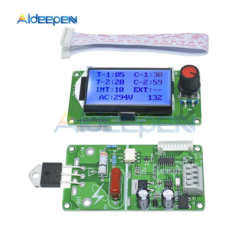 40A 100A 12864 LCD Display Digital Double Pulse Encoder Spot Welder Welding Machine Transformer Controller Board Time Control