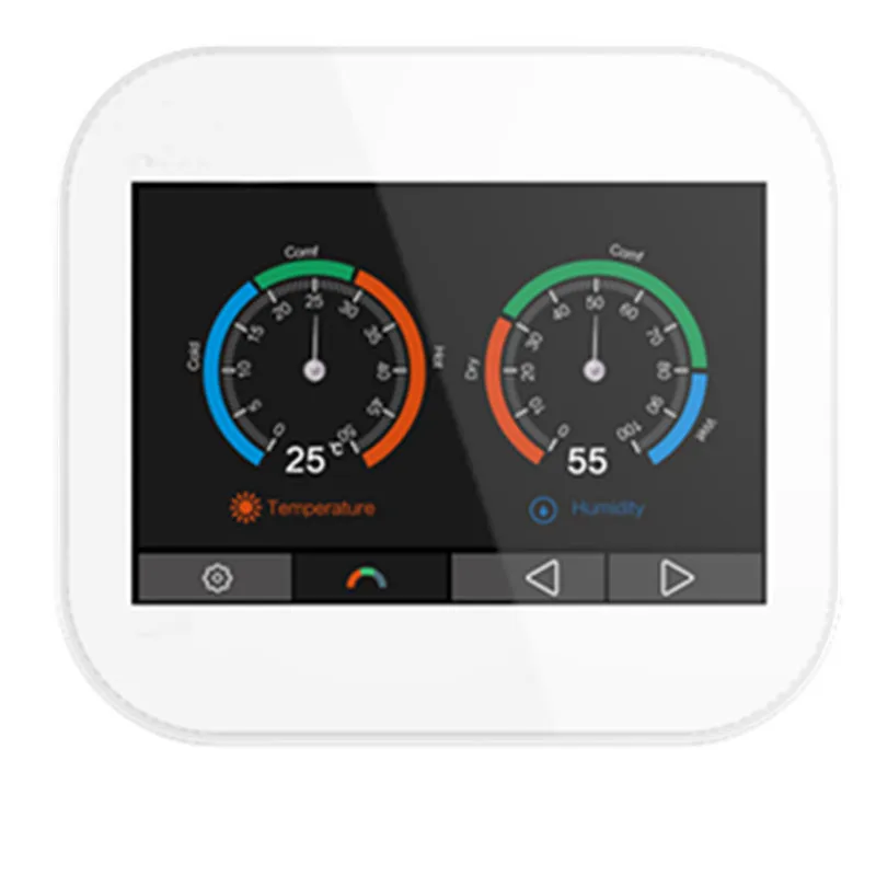 Modbus  tcp color touch screen thermostat with English/German/Polish/Czech/Italian/Spainish /French/