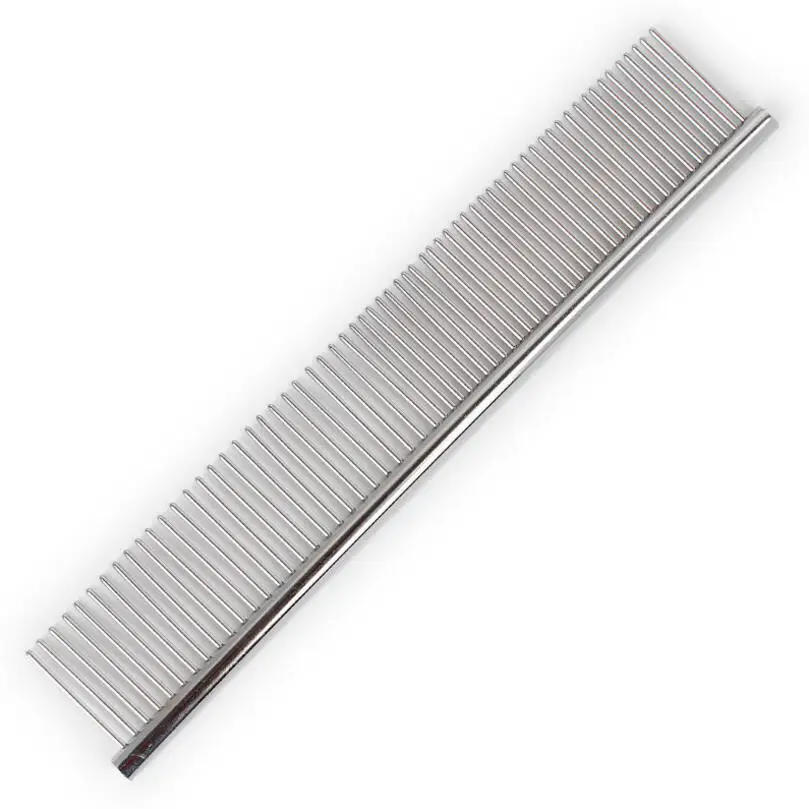 

High quality 100pcs/lot pet comb stainless steel grooming comb row comb dog comb wholesale