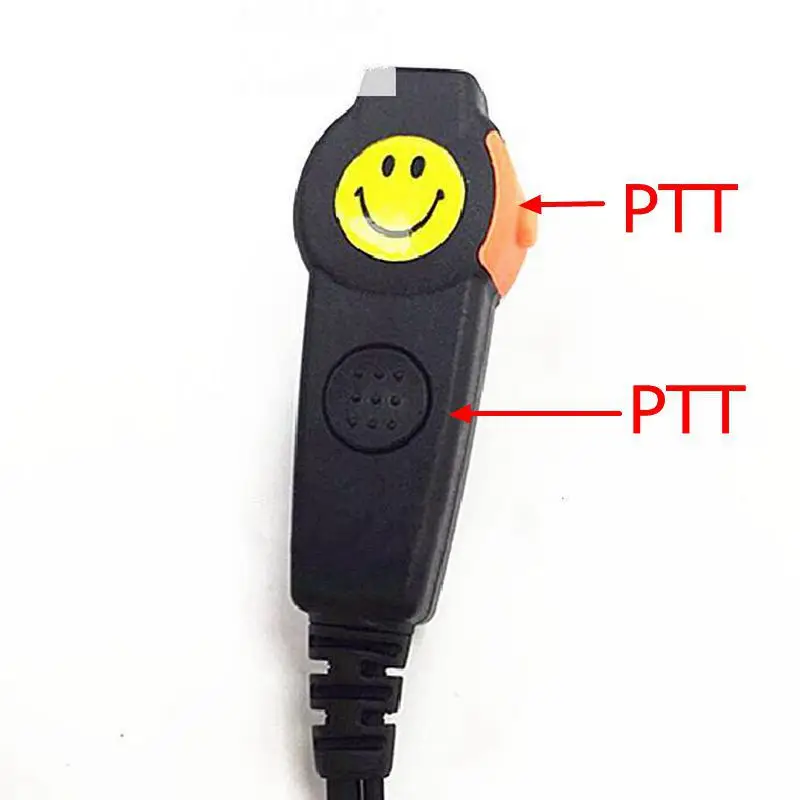 Walkie Talkie Smile Earpiece Dual PTT Ear Hanging Headset Earphone For Kenwood Puxing Baofeng Ham Two Way Radio