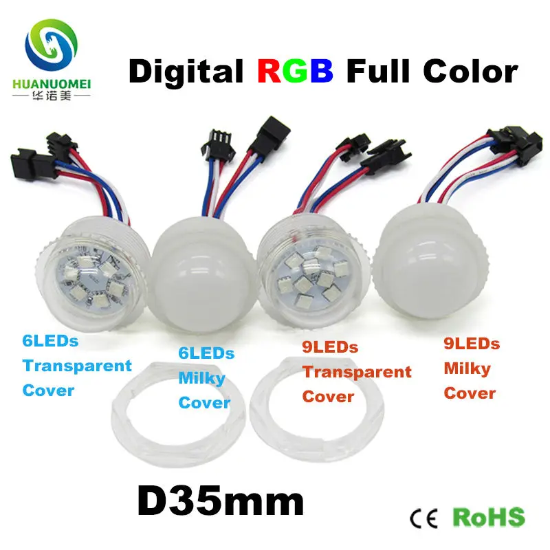 6LEDs 9LEDs 35mm pixel led module light UCS1903 digital rgb full color bulb lamp waterproof addressable 5050 smd lights source