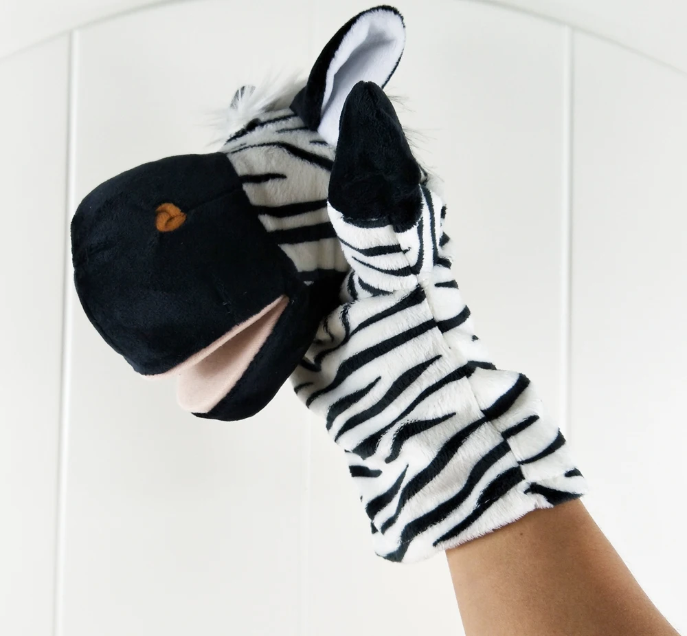 

Children Hand Puppet doll infant plush Stuffed Toy zebra stripes animal Puppets toy