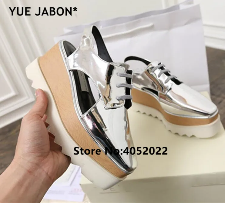 YUE JABON Metallic Platform Sandals Summer Shoes Women Sapato Star Open Toe Buckle leather Sandalias Wedges Casual Zapato Mujer