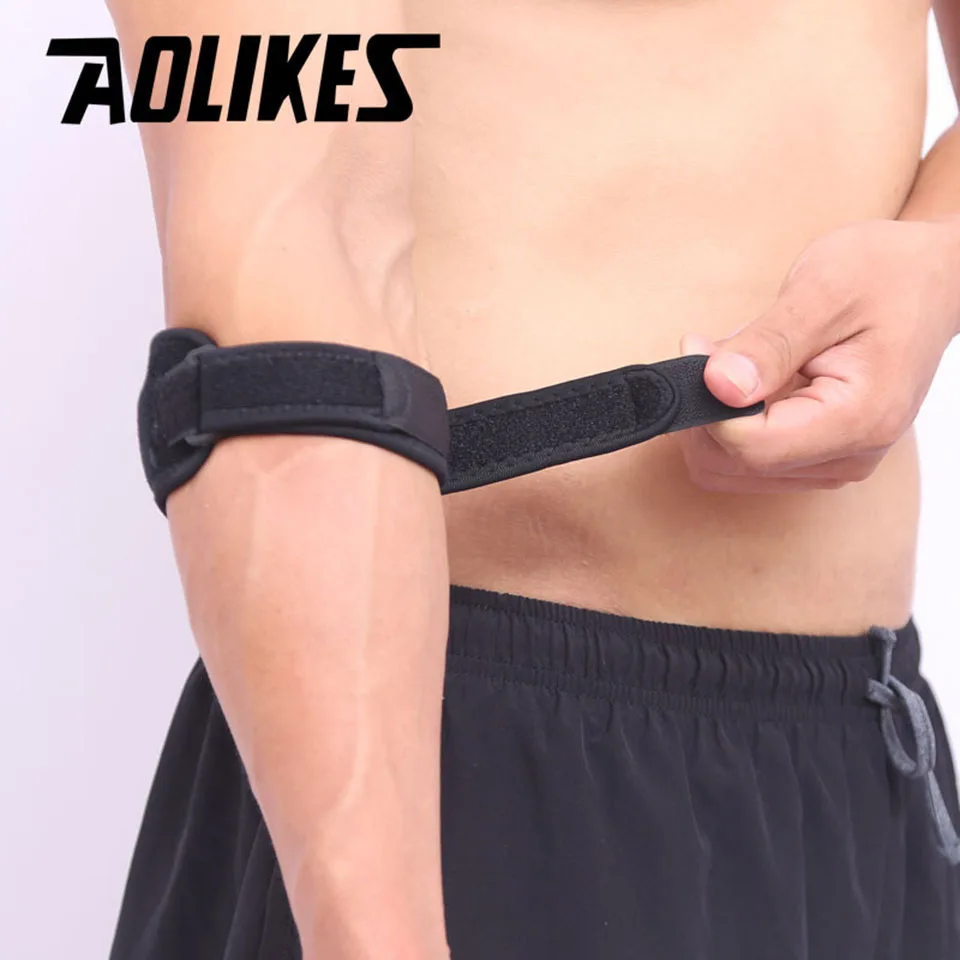 AOLIKES 1PCS Fitness Elbow Pad Tennis Badminton Coderas Muscle Pressurized Protective Adjustable Men Women Sports Safety