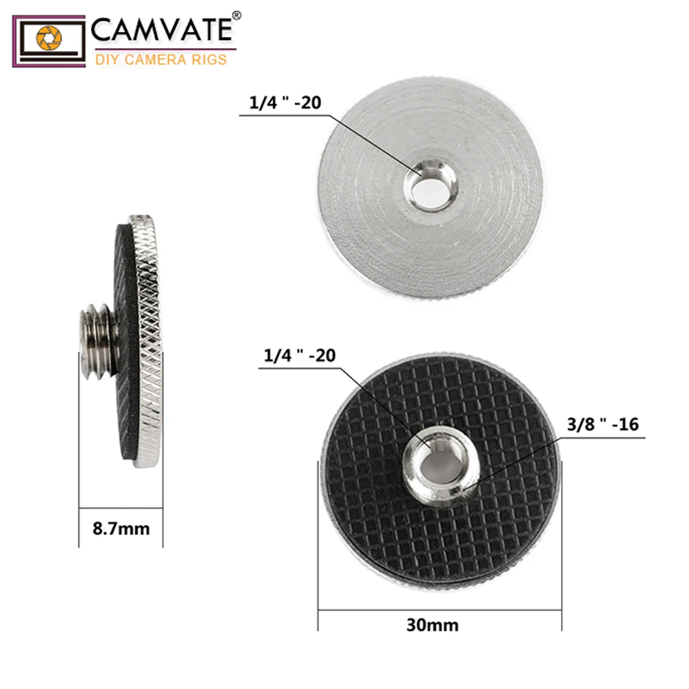 CAMVATE Standard 1/4" Female To 3/8" Male Screw Adapter With Rubber Washer For Tripod /Camera/ Quick Release Plate Mounting New