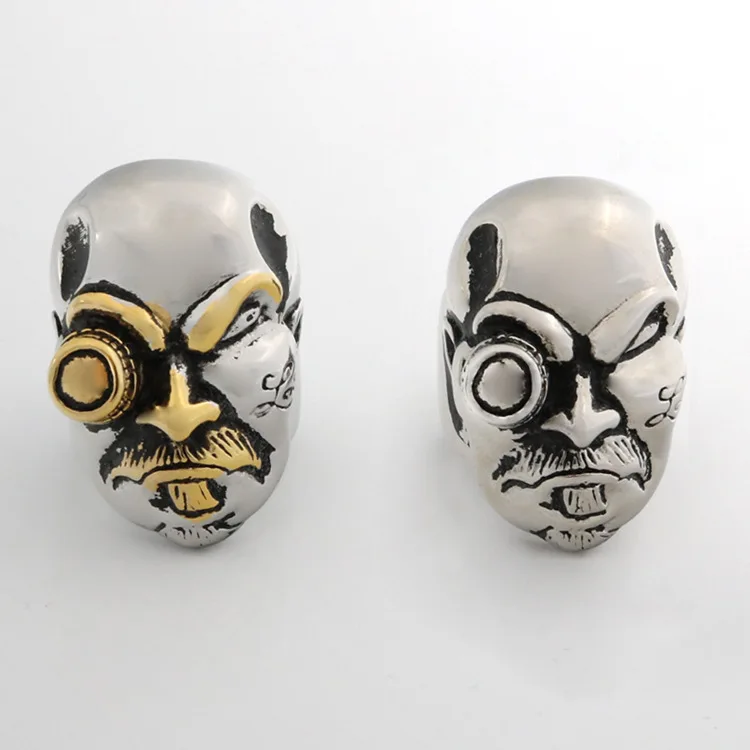 European and American Bullet Rings Men's Titanium Steel One-eyed Rings Free Shipping