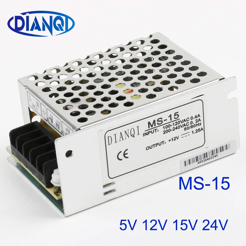 power supply MS-15W 24v 12v 5v 15v mini size ac dc converter power supply unit dc voltage regulator MS-15-5 MS-15-24