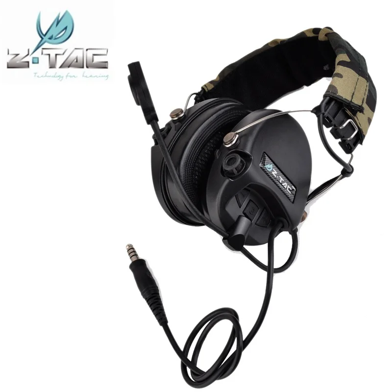 Z Tactical Sordin Headset Noise Canceling Earphone Airsoft  Wargame Hunting Shooting Anti-Noise Headphone Z111 Black