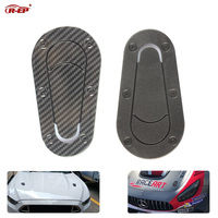 R-EP Universal Car Carbon Fiber Sticker for Hood Lock Racing Bonnet Decorative Hood Scoop Stickers for BMW Nissan AMG Mustang