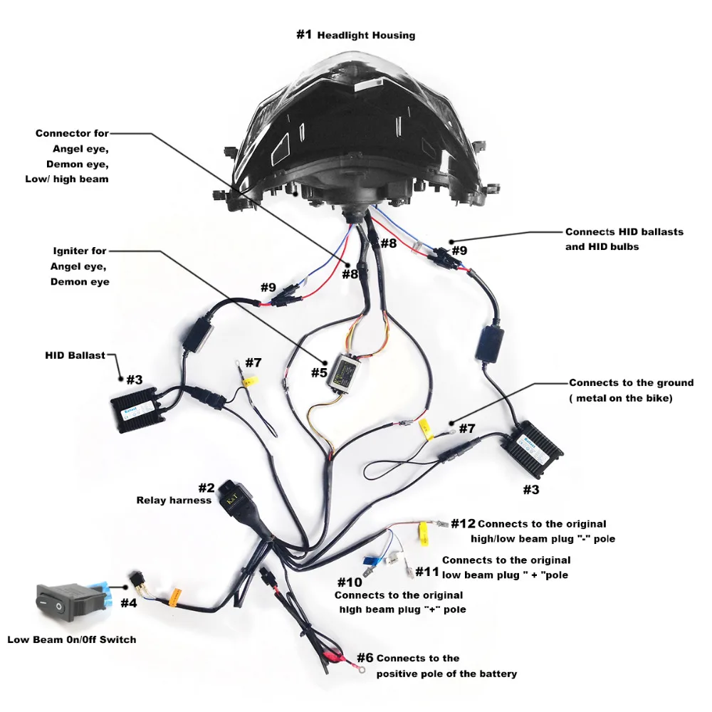 KT LED Headlight for Suzuki GSX-1250FA GSX1250FA 2010-2015 DRL Front Lamp Motorbike Motorcycle