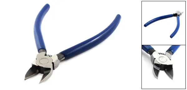 Uxcell Hot Sale Blue Rubber Coated Handle Spring Loaded Diagonal Cutting Pliers Wire Cable Cutter 6