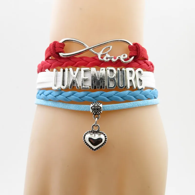 Love Luxemburg Bracelet Handmade Heart Charm Luxemburg Wrap Bracelets For Women And Men Gifts